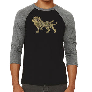 Lion - Men's Raglan Baseball Word Art T-Shirt