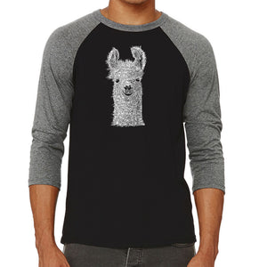 Llama - Men's Raglan Baseball Word Art T-Shirt
