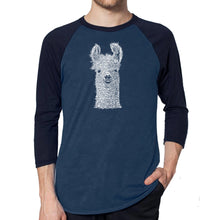 Load image into Gallery viewer, Llama - Men&#39;s Raglan Baseball Word Art T-Shirt