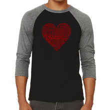 Load image into Gallery viewer, Love Yourself - Men&#39;s Raglan Baseball Word Art T-Shirt