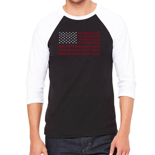 Maga Flag - Men's Raglan Baseball Word Art T-Shirt