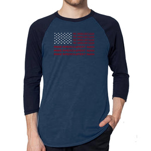 Maga Flag - Men's Raglan Baseball Word Art T-Shirt