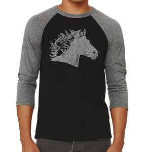 Horse Mane - Men's Raglan Baseball Word Art T-Shirt