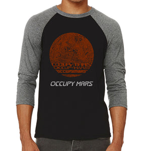Occupy Mars - Men's Raglan Baseball Word Art T-Shirt