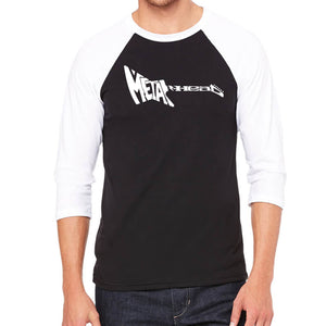 Metal Head - Men's Raglan Baseball Word Art T-Shirt