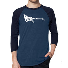 Load image into Gallery viewer, Metal Head - Men&#39;s Raglan Baseball Word Art T-Shirt