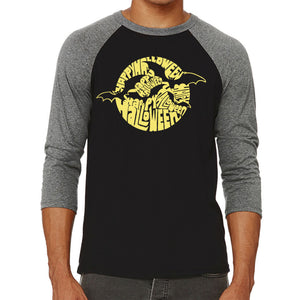 Halloween Bats  - Men's Raglan Baseball Word Art T-Shirt