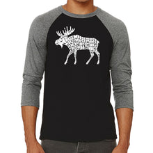 Load image into Gallery viewer, Moose  - Men&#39;s Raglan Baseball Word Art T-Shirt