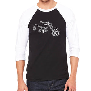 MOTORCYCLE - Men's Raglan Baseball Word Art T-Shirt