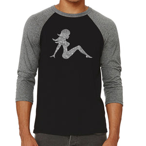 MUDFLAP GIRL - Men's Raglan Baseball Word Art T-Shirt