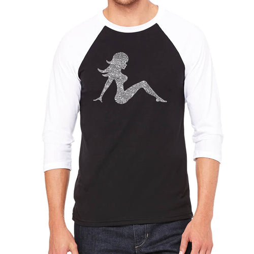 MUDFLAP GIRL - Men's Raglan Baseball Word Art T-Shirt