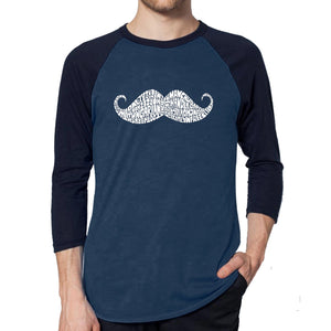 WAYS TO STYLE A MOUSTACHE - Men's Raglan Baseball Word Art T-Shirt