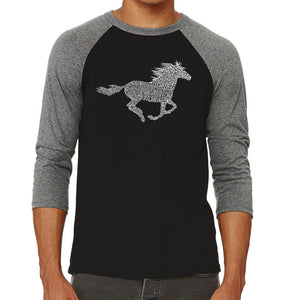 Horse Breeds - Men's Raglan Baseball Word Art T-Shirt