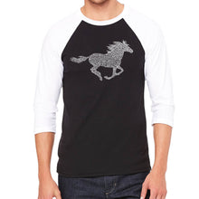 Load image into Gallery viewer, Horse Breeds - Men&#39;s Raglan Baseball Word Art T-Shirt