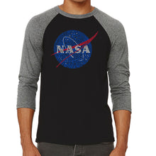Load image into Gallery viewer, NASA&#39;s Most Notable Missions - Men&#39;s Raglan Baseball Word Art T-Shirt