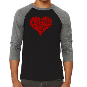 All You Need Is Love - Men's Raglan Baseball Word Art T-Shirt