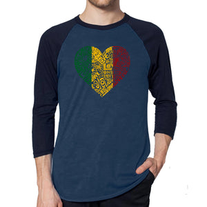 One Love Heart - Men's Raglan Baseball Word Art T-Shirt