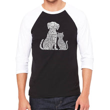 Load image into Gallery viewer, Dogs and Cats  - Men&#39;s Raglan Baseball Word Art T-Shirt