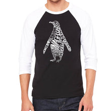 Load image into Gallery viewer, Penguin - Men&#39;s Raglan Baseball Word Art T-Shirt