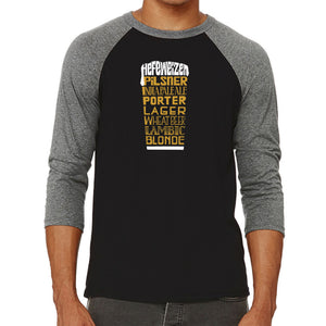 Styles of Beer  - Men's Raglan Baseball Word Art T-Shirt