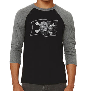 FAMOUS PIRATE CAPTAINS AND SHIPS - Men's Raglan Baseball Word Art T-Shirt