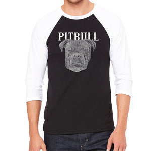 Pitbull Face - Men's Raglan Baseball Word Art T-Shirt