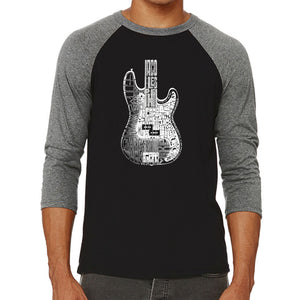 Bass Guitar  - Men's Raglan Baseball Word Art T-Shirt