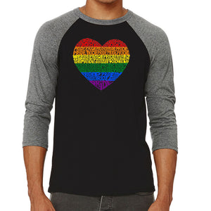 Pride Heart - Men's Raglan Baseball Word Art T-Shirt