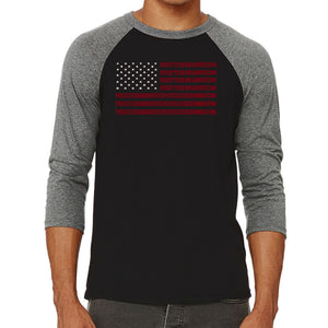 Proud To Be An American - Men's Raglan Baseball Word Art T-Shirt