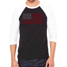 Load image into Gallery viewer, Proud To Be An American - Men&#39;s Raglan Baseball Word Art T-Shirt