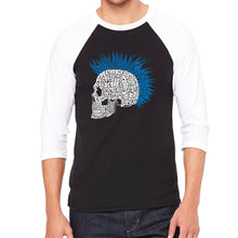 Load image into Gallery viewer, Punk Mohawk - Men&#39;s Raglan Baseball Word Art T-Shirt