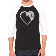 Load image into Gallery viewer, Dog Heart - Men&#39;s Raglan Baseball Word Art T-Shirt