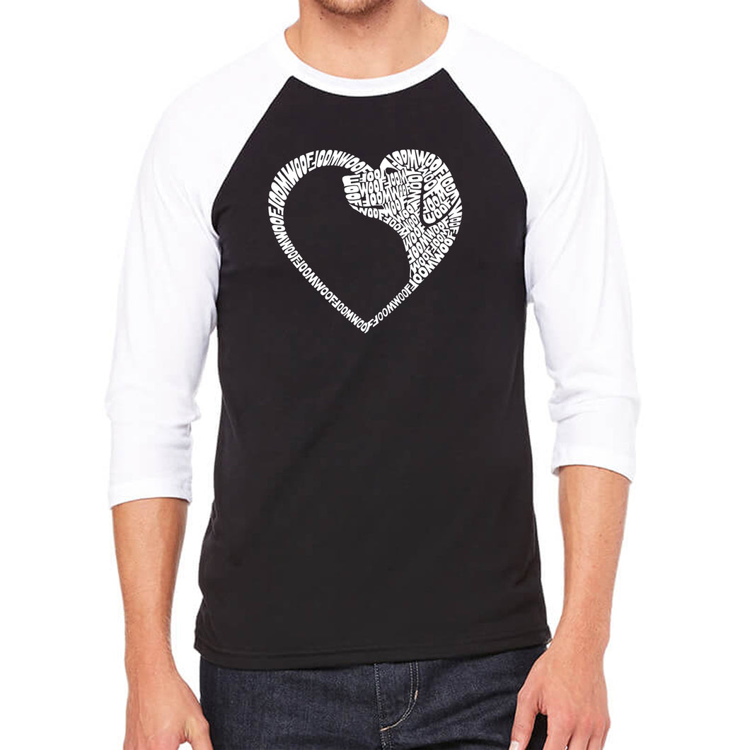Dog Heart - Men's Raglan Baseball Word Art T-Shirt