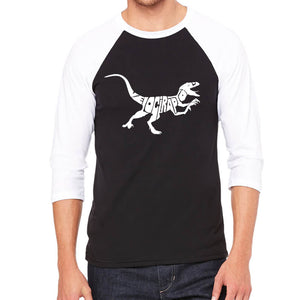Velociraptor - Men's Raglan Baseball Word Art T-Shirt