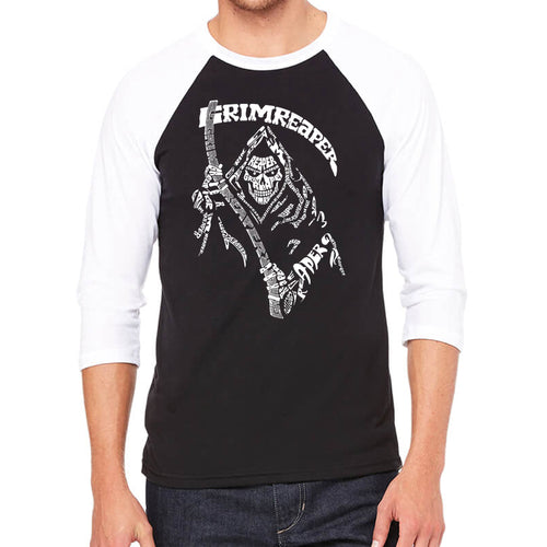 Grim Reaper  - Men's Raglan Baseball Word Art T-Shirt
