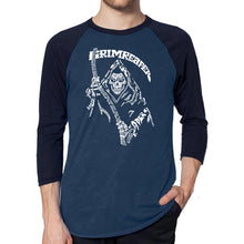Load image into Gallery viewer, Grim Reaper  - Men&#39;s Raglan Baseball Word Art T-Shirt