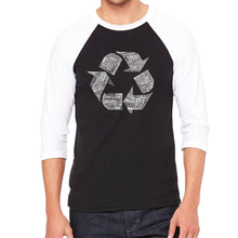 Load image into Gallery viewer, 86 RECYCLABLE PRODUCTS - Men&#39;s Raglan Baseball Word Art T-Shirt