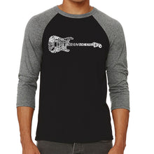 Load image into Gallery viewer, Rock Guitar - Men&#39;s Raglan Baseball Word Art T-Shirt