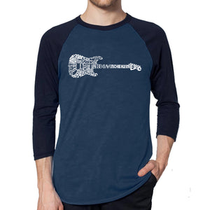 Rock Guitar - Men's Raglan Baseball Word Art T-Shirt
