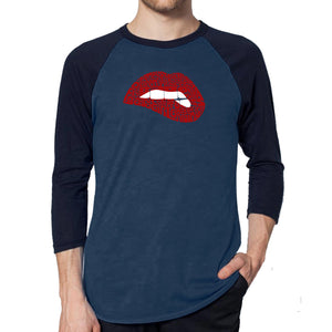 Savage Lips - Men's Raglan Baseball Word Art T-Shirt