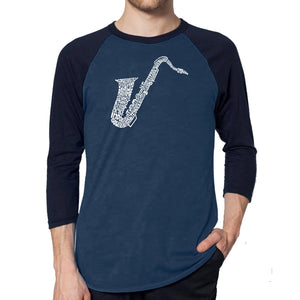 Sax - Men's Raglan Baseball Word Art T-Shirt