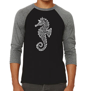 Types of Seahorse - Men's Raglan Baseball Word Art T-Shirt