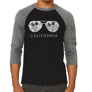 California Shades - Men's Raglan Baseball Word Art T-Shirt