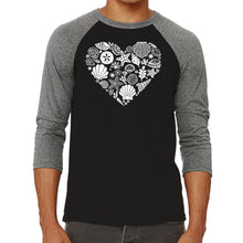 Load image into Gallery viewer, Sea Shells - Men&#39;s Raglan Baseball Word Art T-Shirt