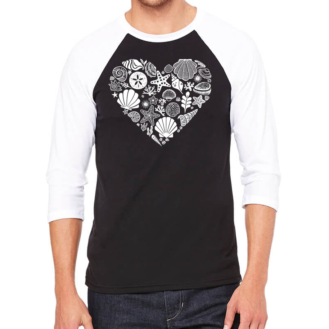 Sea Shells - Men's Raglan Baseball Word Art T-Shirt