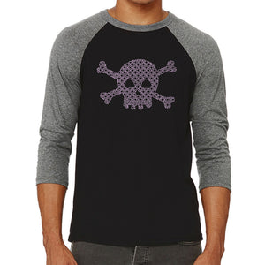 XOXO Skull  - Men's Raglan Baseball Word Art T-Shirt