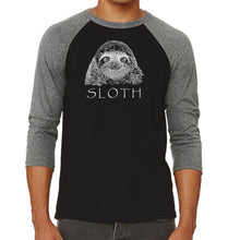 Load image into Gallery viewer, Sloth - Men&#39;s Raglan Baseball Word Art T-Shirt