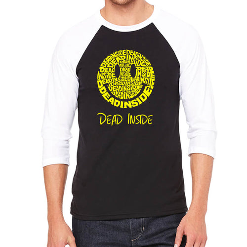 Dead Inside Smile - Men's Raglan Baseball Word Art T-Shirt
