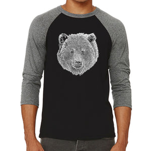Bear Face  - Men's Raglan Baseball Word Art T-Shirt