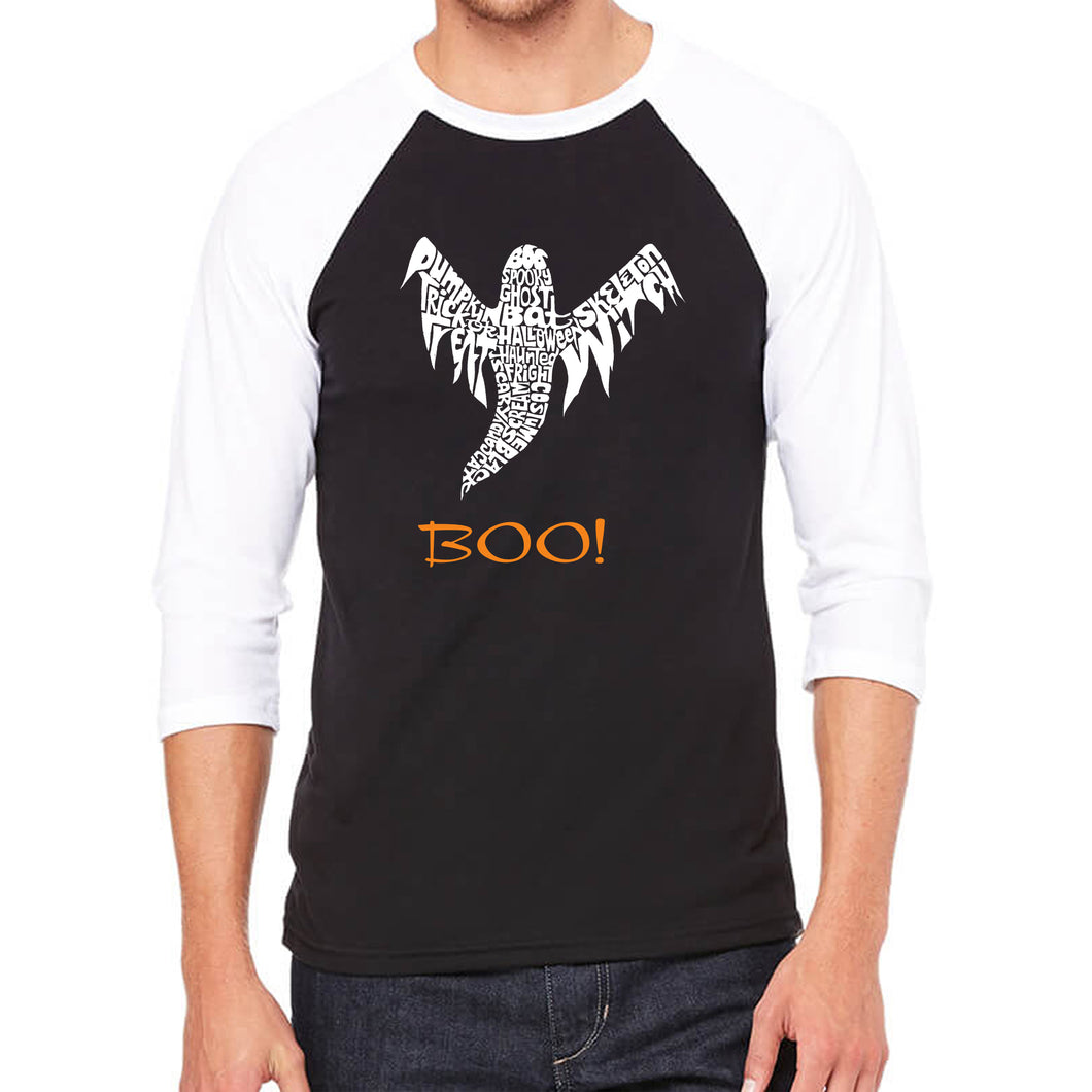 Halloween Ghost - Men's Raglan Baseball Word Art T-Shirt